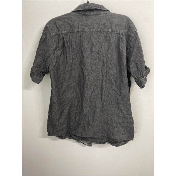 The Quacker Factory‎ Shirt Women's Large L Gray Button Down Firework Embroidered - Picture 6 of 7